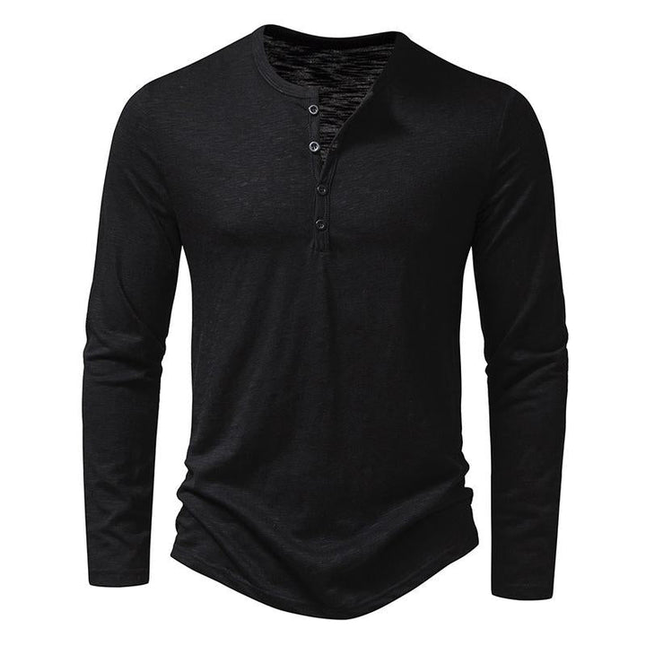 Variant image for Tee Shirt Homme À Manches Longues Henley, Col Boutonné, Confort en Coton Doux – Style Décontracté-6