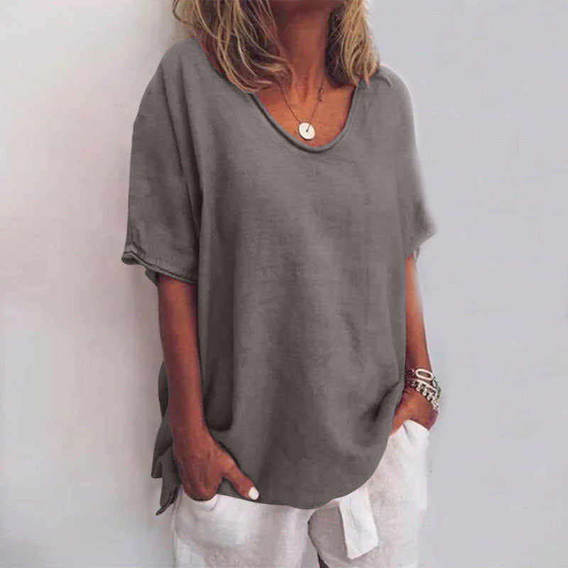 Chemisier Détendu Femme en Tissu Léger – Blouse Polyvalente et Confortable pour Toutes Occasions, Tailles S à XL-1