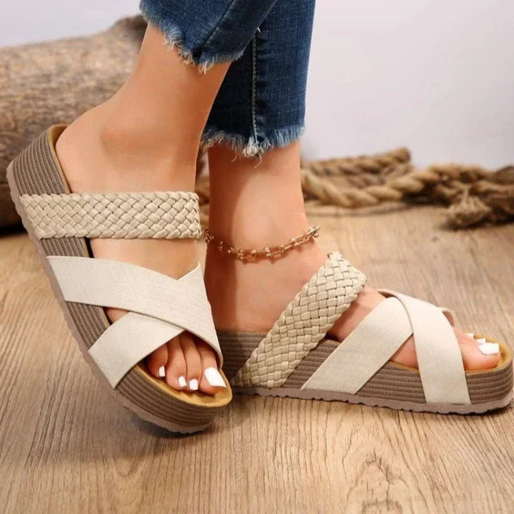 Sandales Orthopédiques Confortables Femme – Semelle Respirante et Amortissante en Cuir Végétalien, Style Ouvert-2
