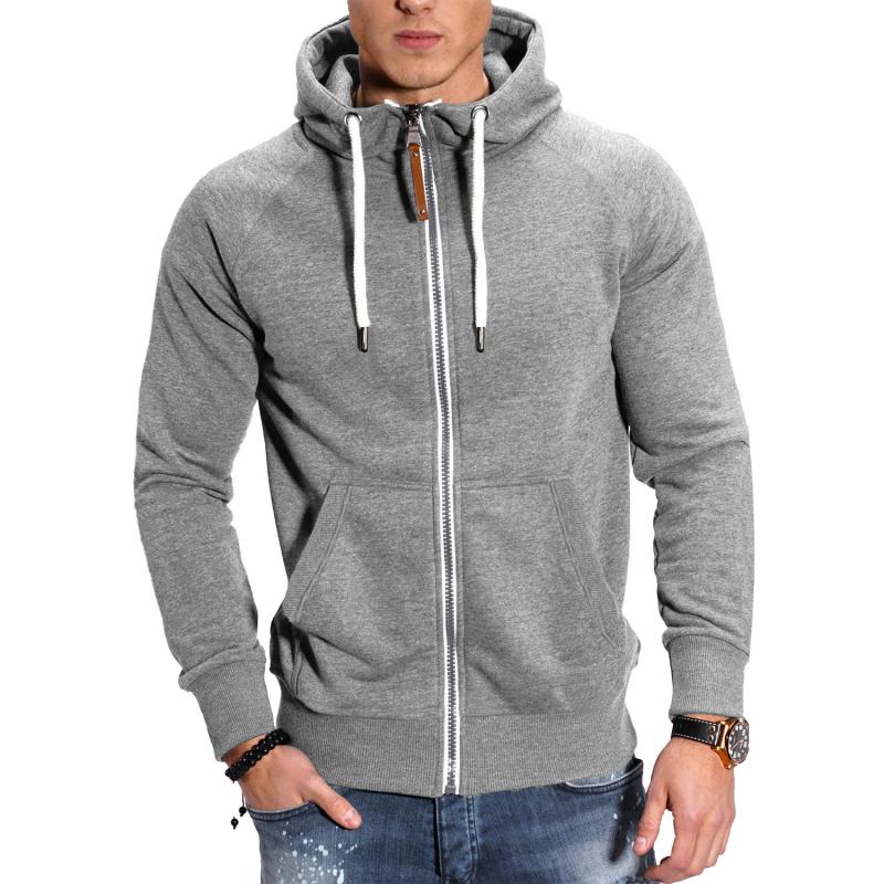 Veste à Capuche Homme en Mélange de Coton – Veste Décontractée Zippée avec Poches Avant pour Activités Sportives et Loisirs-1