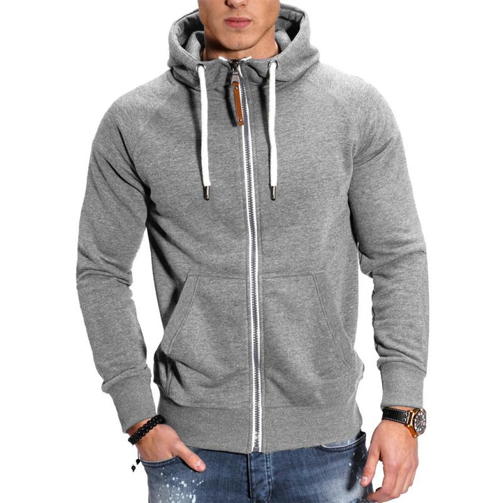 Veste à Capuche Homme en Mélange de Coton – Veste Décontractée Zippée avec Poches Avant pour Activités Sportives et Loisirs-1