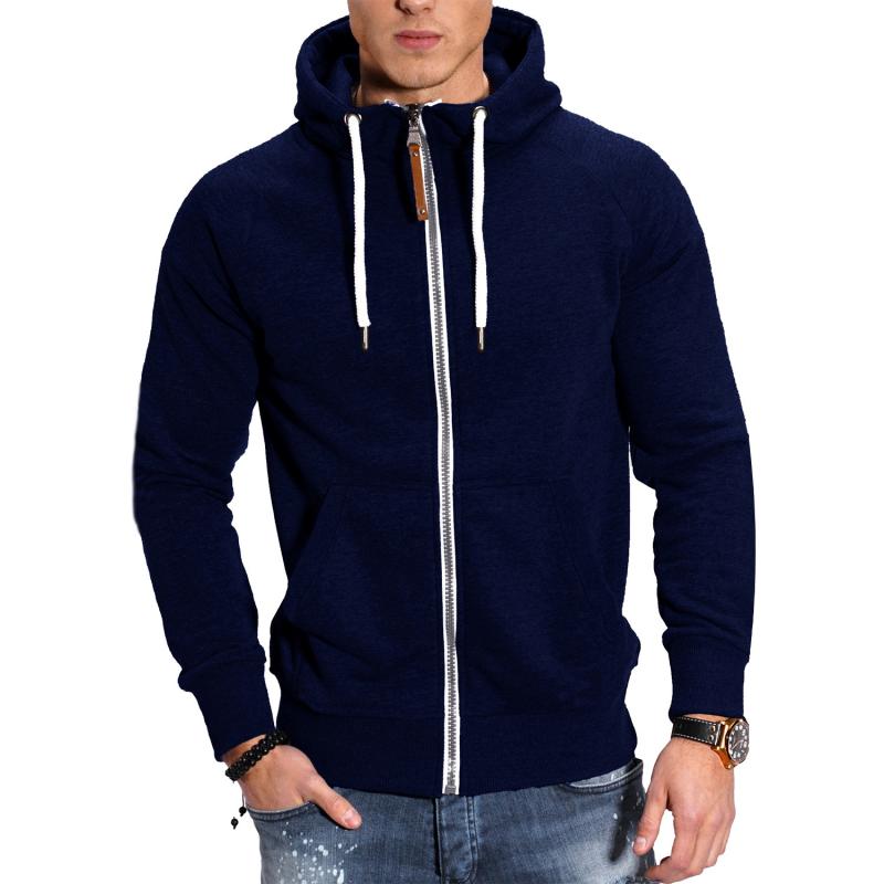 Veste à Capuche Homme en Mélange de Coton – Veste Décontractée Zippée avec Poches Avant pour Activités Sportives et Loisirs-4