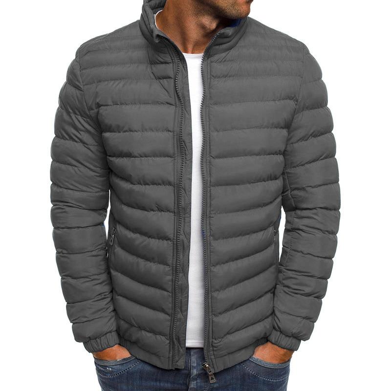 Veste Homme Rembourrée Décontractée à Manches Longues en Polyester – Confortable et Pratique-1