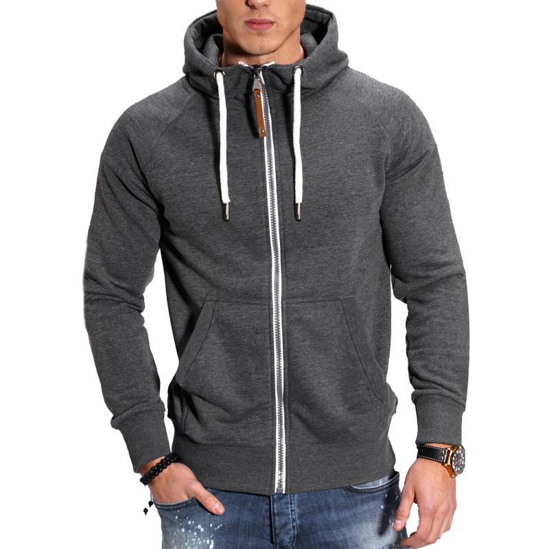 Veste à Capuche Homme en Mélange de Coton – Veste Décontractée Zippée avec Poches Avant pour Activités Sportives et Loisirs-2