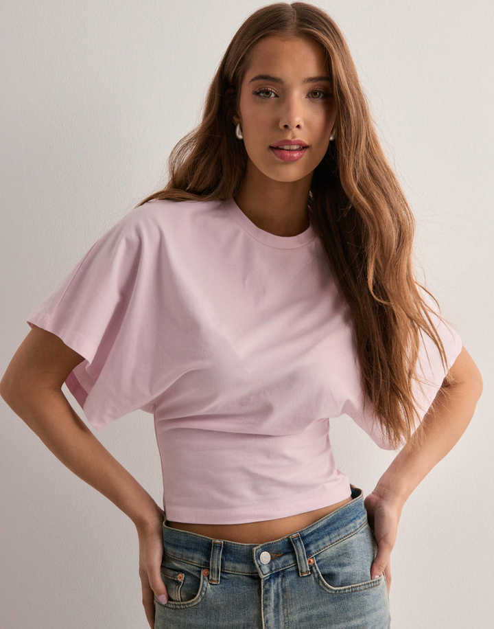 Tee Shirt Femme à Manches Larges, Tissu Doux et Respirant – Confort Élégant en Noir et Rose, Tailles S à XL-3