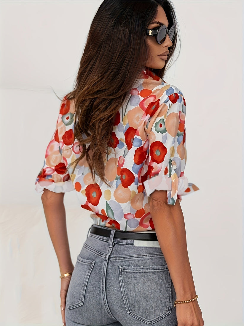 Chemisier Femme à Fleurs Marisol – Chic et Décontracté en Tissu Respirant, Coupe Détendue, Idéal pour Toutes Occasions-3