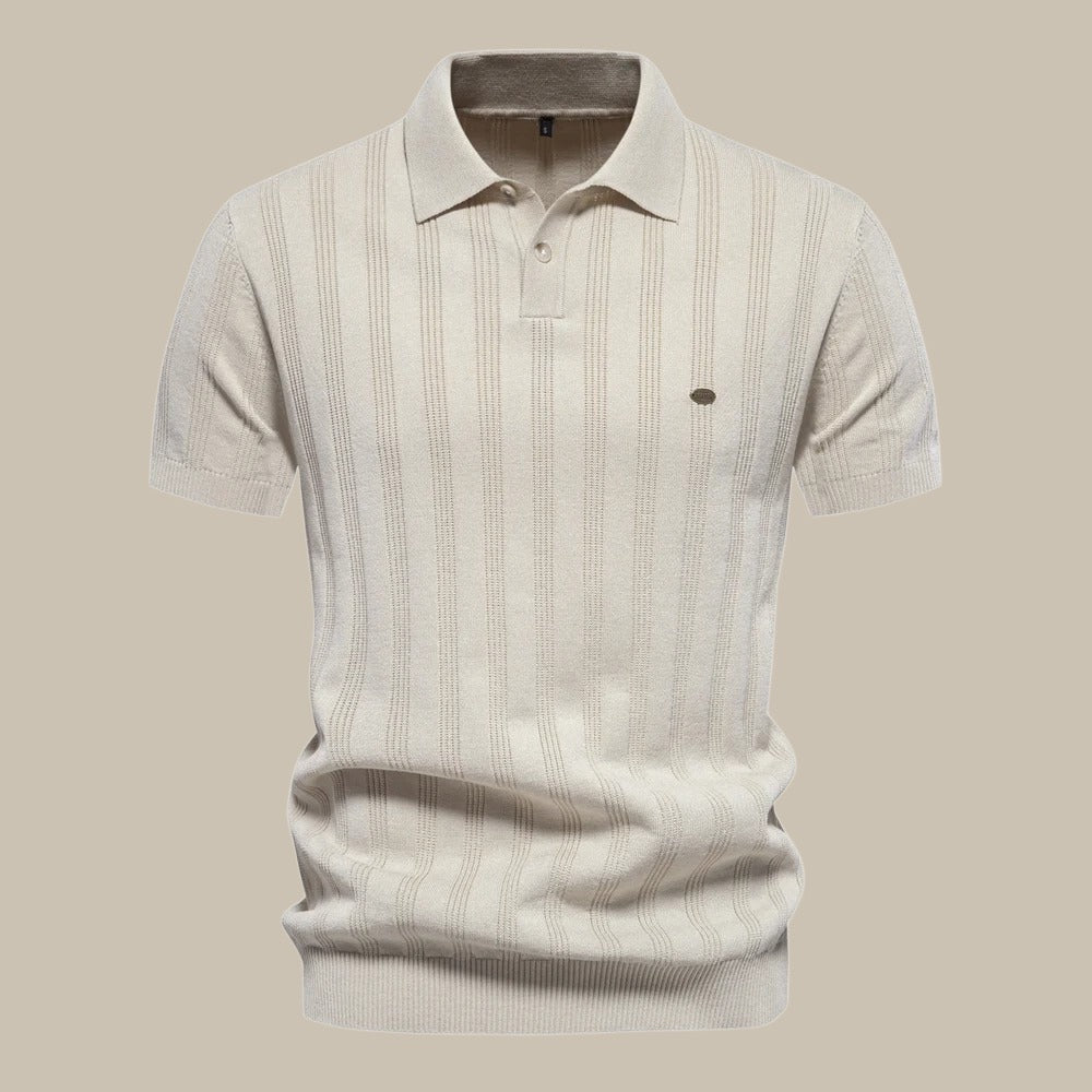 Polo Homme en Laine Mérinos Élégant à Manches Courtes – Confort et Style Polyvalent-1