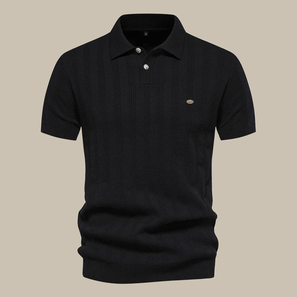 Polo Homme en Laine Mérinos Élégant à Manches Courtes – Confort et Style Polyvalent-3